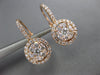 .83CT DIAMOND 18KT ROSE GOLD 3D CLUSTER HALO FLOWER LEVERBACK HANGING EARRINGS