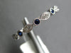ESTATE .41CT DIAMOND & AAA SAPPHIRE 18K WHITE GOLD FILIGREE 2MM ANNIVERSARY RING