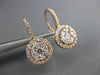 .83CT DIAMOND 18KT ROSE GOLD 3D CLUSTER HALO FLOWER LEVERBACK HANGING EARRINGS