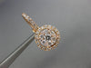.83CT DIAMOND 18KT ROSE GOLD 3D CLUSTER HALO FLOWER LEVERBACK HANGING EARRINGS