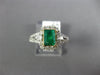 1.35CT DIAMOND & AAA EMERALD 14K 2 TONE GOLD ROUND & EMERALD CUT ENGAGEMENT RING