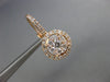 .83CT DIAMOND 18KT ROSE GOLD 3D CLUSTER HALO FLOWER LEVERBACK HANGING EARRINGS