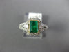 1.35CT DIAMOND & AAA EMERALD 14K 2 TONE GOLD ROUND & EMERALD CUT ENGAGEMENT RING
