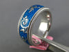 BLUE ENAMEL 18KT WHITE GOLD 3D MULTI LEAF ETERNITY COMFORT FIT ANNIVERSARY RING