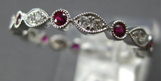 .46CT DIAMOND & AAA RUBY 18KT WHITE GOLD ROUND & MARQUISE SHAPE ANNIVERSARY RING