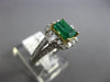 1.35CT DIAMOND & AAA EMERALD 14K 2 TONE GOLD ROUND & EMERALD CUT ENGAGEMENT RING