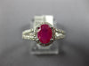 1.55CT DIAMOND & AAA RUBY 14KT WHITE GOLD 3D OVAL & ROUND HALO ENGAGEMENT RING