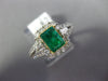 1.35CT DIAMOND & AAA EMERALD 14K 2 TONE GOLD ROUND & EMERALD CUT ENGAGEMENT RING