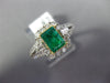 1.35CT DIAMOND & AAA EMERALD 14K 2 TONE GOLD ROUND & EMERALD CUT ENGAGEMENT RING