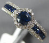 1.03CT DIAMOND & AAA SAPPHIRE 14KT WHITE GOLD ROUND SQUARE CLASSIC PROMISE RING