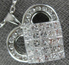 LARGE 2.06CT DIAMOND 18KT WHITE GOLD 3D ROUND & PRINCESS INVISIBLE HEART PENDANT