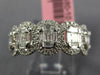 .97CT DIAMOND 18K WHITE GOLD 3D ROUND & BAGUETTE INVISIBLE OVAL ANNIVERSARY RING