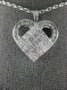 LARGE 2.06CT DIAMOND 18KT WHITE GOLD 3D ROUND & PRINCESS INVISIBLE HEART PENDANT