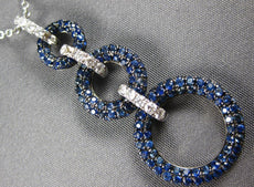 2.16CT DIAMOND & AAA SAPPHIRE 18KT WHITE GOLD GRADUATING CIRCLE OF LIFE PENDANT