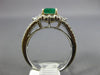 1.35CT DIAMOND & AAA EMERALD 14K 2 TONE GOLD ROUND & EMERALD CUT ENGAGEMENT RING