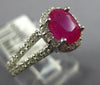 1.55CT DIAMOND & AAA RUBY 14KT WHITE GOLD 3D OVAL & ROUND HALO ENGAGEMENT RING