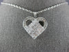 LARGE 2.06CT DIAMOND 18KT WHITE GOLD 3D ROUND & PRINCESS INVISIBLE HEART PENDANT