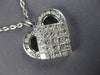 LARGE 2.06CT DIAMOND 18KT WHITE GOLD 3D ROUND & PRINCESS INVISIBLE HEART PENDANT