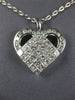 LARGE 2.06CT DIAMOND 18KT WHITE GOLD 3D ROUND & PRINCESS INVISIBLE HEART PENDANT