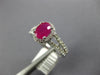 1.55CT DIAMOND & AAA RUBY 14KT WHITE GOLD 3D OVAL & ROUND HALO ENGAGEMENT RING