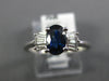 1.18CT DIAMOND & AAA SAPPHIRE 18K WHITE GOLD OVAL & BAGUETTE BOW ENGAGEMENT RING
