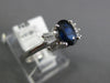 1.18CT DIAMOND & AAA SAPPHIRE 18K WHITE GOLD OVAL & BAGUETTE BOW ENGAGEMENT RING