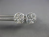 1.09CT DIAMOND 18KT WHITE GOLD 3D ROUND CLUSTER INVISIBLE SQUARE STUD EARRINGS