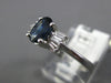 1.18CT DIAMOND & AAA SAPPHIRE 18K WHITE GOLD OVAL & BAGUETTE BOW ENGAGEMENT RING