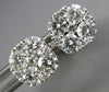 1.09CT DIAMOND 18KT WHITE GOLD 3D ROUND CLUSTER INVISIBLE SQUARE STUD EARRINGS