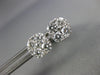 1.09CT DIAMOND 18KT WHITE GOLD 3D ROUND CLUSTER INVISIBLE SQUARE STUD EARRINGS