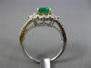 1.35CT DIAMOND & AAA EMERALD 14K 2 TONE GOLD ROUND & EMERALD CUT ENGAGEMENT RING