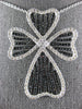 ESTATE EXTRA LARGE 3.69CT DIAMOND 18KT WHITE GOLD 3D MULTI HEART CROSS PENDANT