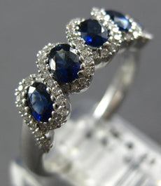 1.23CT DIAMOND & AAA SAPPHIRE 18K WHITE GOLD OVAL INFINITY LOVE ANNIVERSARY RING