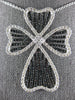 ESTATE EXTRA LARGE 3.69CT DIAMOND 18KT WHITE GOLD 3D MULTI HEART CROSS PENDANT