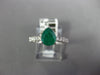 1.51CT DIAMOND & AAA EMERALD 14K WHITE GOLD ROUND & PEAR SHAPE ENGAGEMENT RING