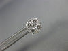 1.09CT DIAMOND 18KT WHITE GOLD 3D ROUND CLUSTER INVISIBLE SQUARE STUD EARRINGS