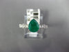 1.51CT DIAMOND & AAA EMERALD 14K WHITE GOLD ROUND & PEAR SHAPE ENGAGEMENT RING