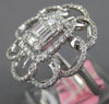 .93CT DIAMOND 18K WHITE GOLD ROUND & BAGUETTE CLUSTER INVISIBLE FLOWER LOVE RING