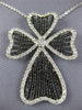 ESTATE EXTRA LARGE 3.69CT DIAMOND 18KT WHITE GOLD 3D MULTI HEART CROSS PENDANT