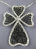 ESTATE EXTRA LARGE 3.69CT DIAMOND 18KT WHITE GOLD 3D MULTI HEART CROSS PENDANT