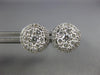 LARGE .77CT DIAMOND 18KT WHITE GOLD 3D ROUND CLUSTER HALO CLASSIC STUD EARRINGS