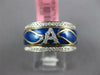 .61CT DIAMOND & BLUE ENAMEL 18KT WHITE GOLD A INITIAL MULTI LEAF ETERNITY RING