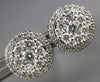 LARGE .77CT DIAMOND 18KT WHITE GOLD 3D ROUND CLUSTER HALO CLASSIC STUD EARRINGS
