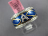 .61CT DIAMOND & BLUE ENAMEL 18KT WHITE GOLD A INITIAL MULTI LEAF ETERNITY RING