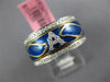 .61CT DIAMOND & BLUE ENAMEL 18KT WHITE GOLD A INITIAL MULTI LEAF ETERNITY RING