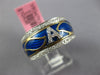 .61CT DIAMOND & BLUE ENAMEL 18KT WHITE GOLD A INITIAL MULTI LEAF ETERNITY RING