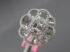 .93CT DIAMOND 18K WHITE GOLD ROUND & BAGUETTE CLUSTER INVISIBLE FLOWER LOVE RING