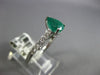 1.51CT DIAMOND & AAA EMERALD 14K WHITE GOLD ROUND & PEAR SHAPE ENGAGEMENT RING