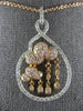 ESTATE 1.33CT DIAMOND 18KT WHITE & ROSE GOLD CLOUD CHANDELIER INFINITY PENDANT