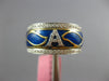 .61CT DIAMOND & BLUE ENAMEL 18KT WHITE GOLD A INITIAL MULTI LEAF ETERNITY RING